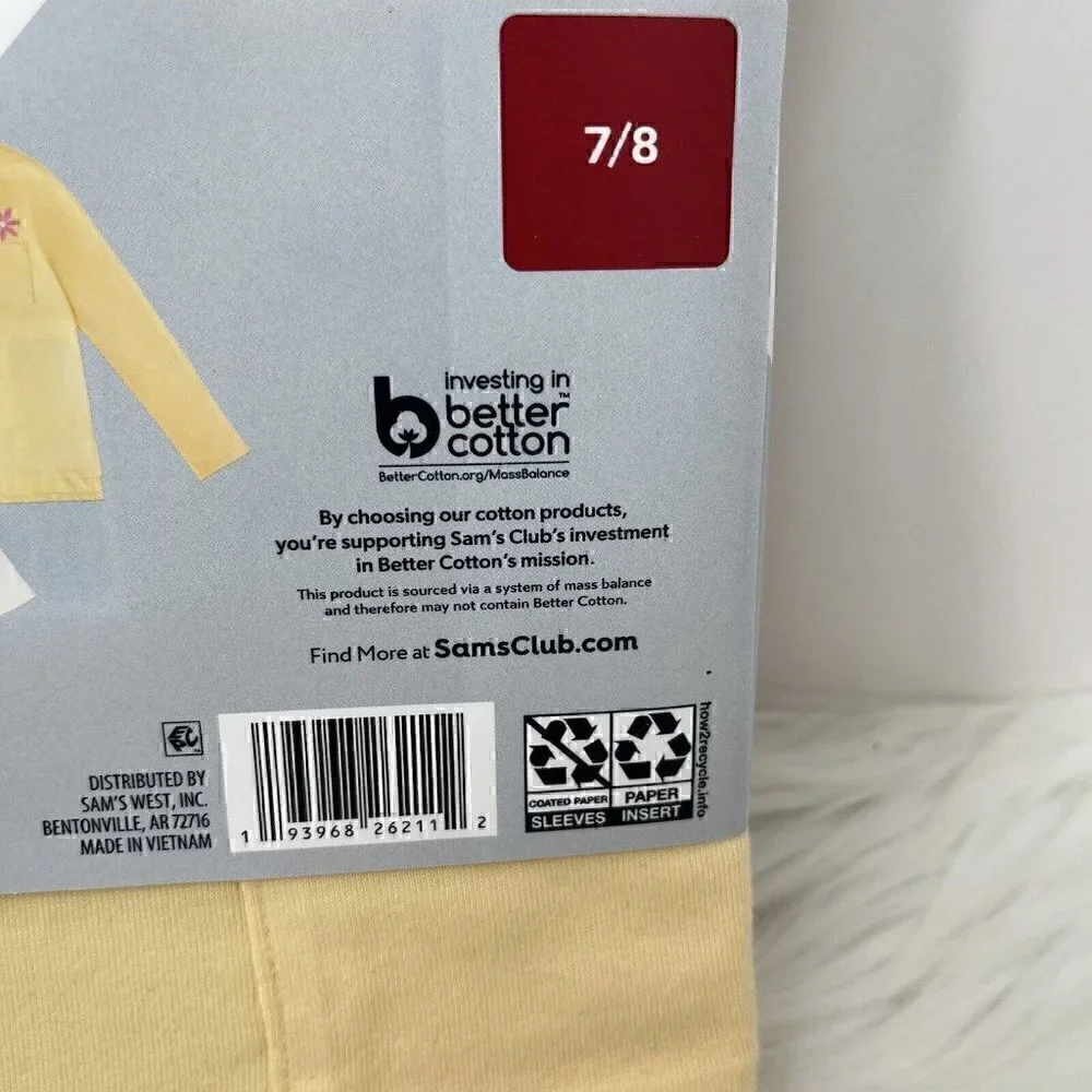 NEW Member's Mark My Favorite T-shirt 2 Pack Girl's Size 7/8 Tag Free Comfort